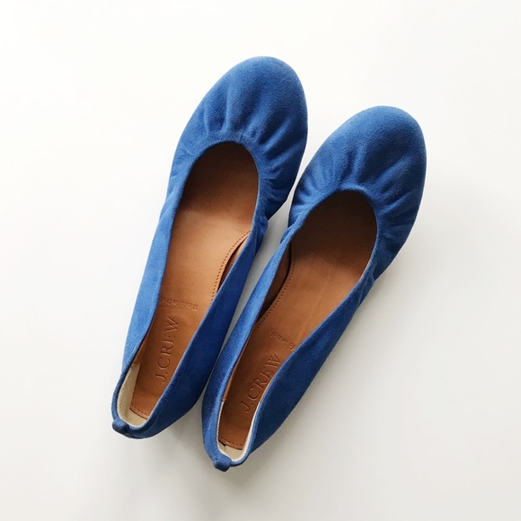 J. Crew Shoes - J. Crew Cece Blue Suede Ballet Flats